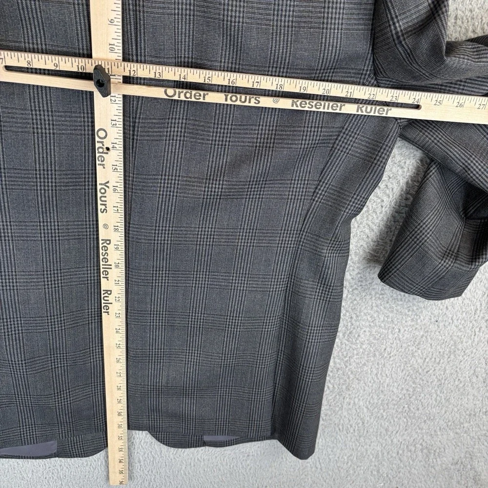 Pronto Uomo Platinum‎ Blazer Jacket Mens 46L Long Charcoal Glen Check Wool